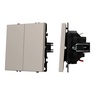 Механизм выключателя двухклавишный непроходной SWT-NOBE-MK02-SFPL-CA (230V, 10A) (Arlight, Кашемир)