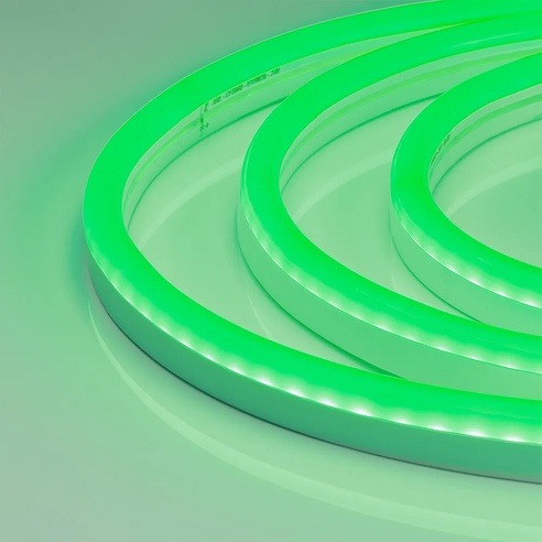 Гибкий неон ARL-CF2835-U15M20-24V Green (26x15mm) (Arlight, 8 Вт/м, IP65)