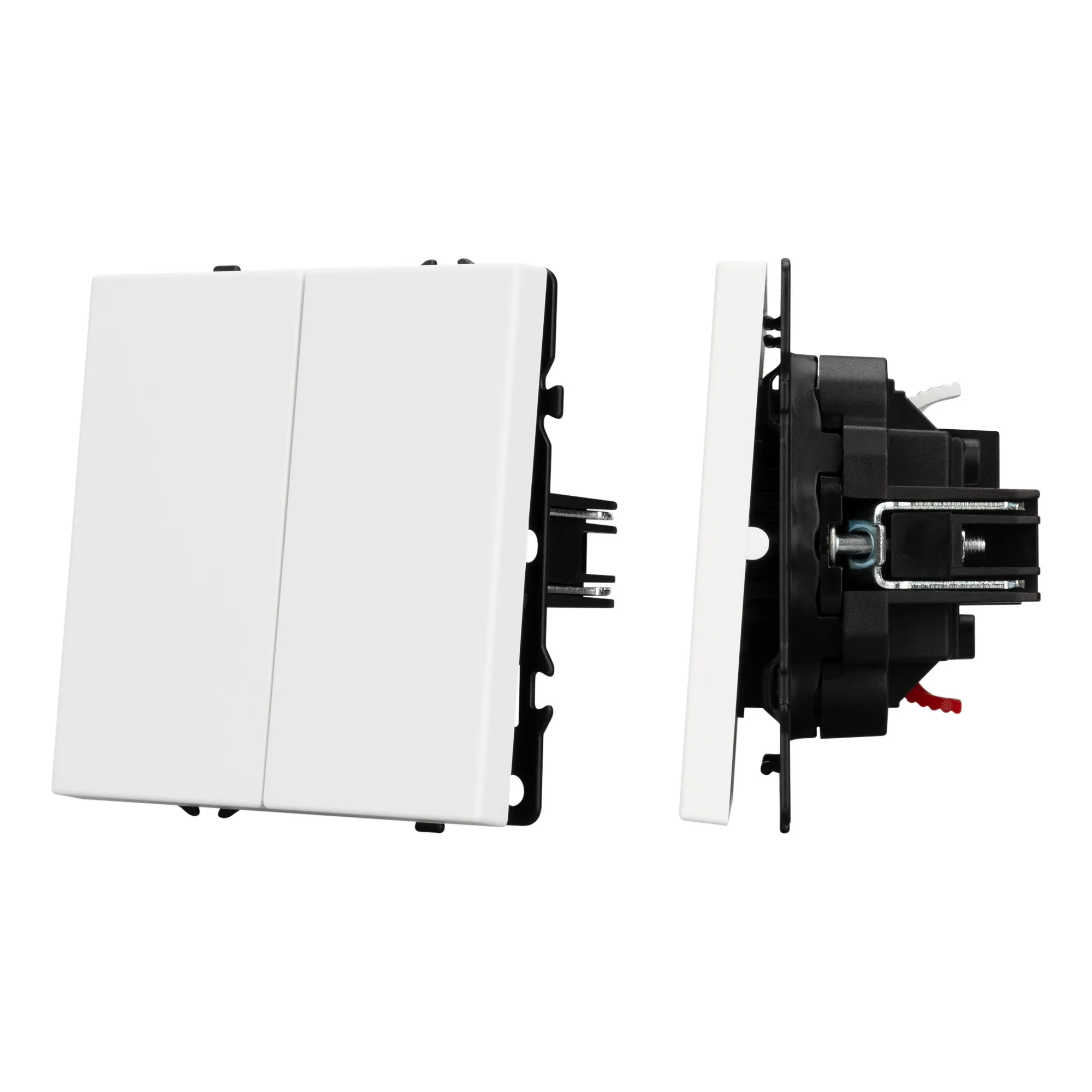Механизм выключателя двухклавишный непроходной SWT-NOBE-MK02-SFPL-WH (230V, 10A) (Arlight, -) - изображение товара
