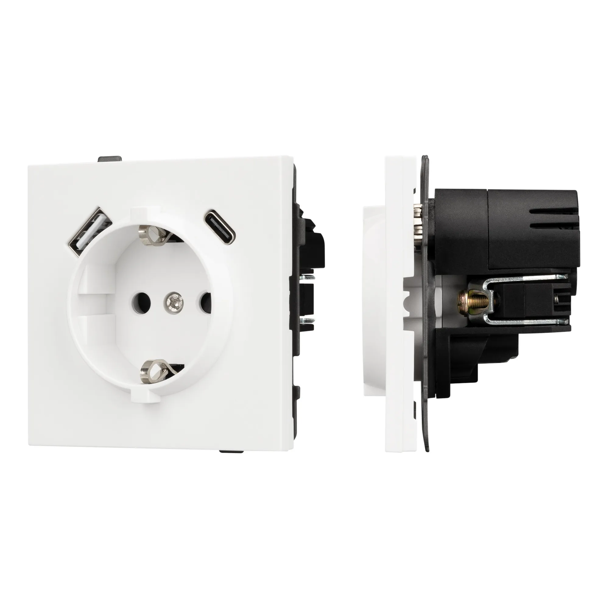 Механизм розетки с USB зарядкой SCT-TENDO-MUAC-SFPL-WH (230V, 16A) (Arlight, -) - изображение товара