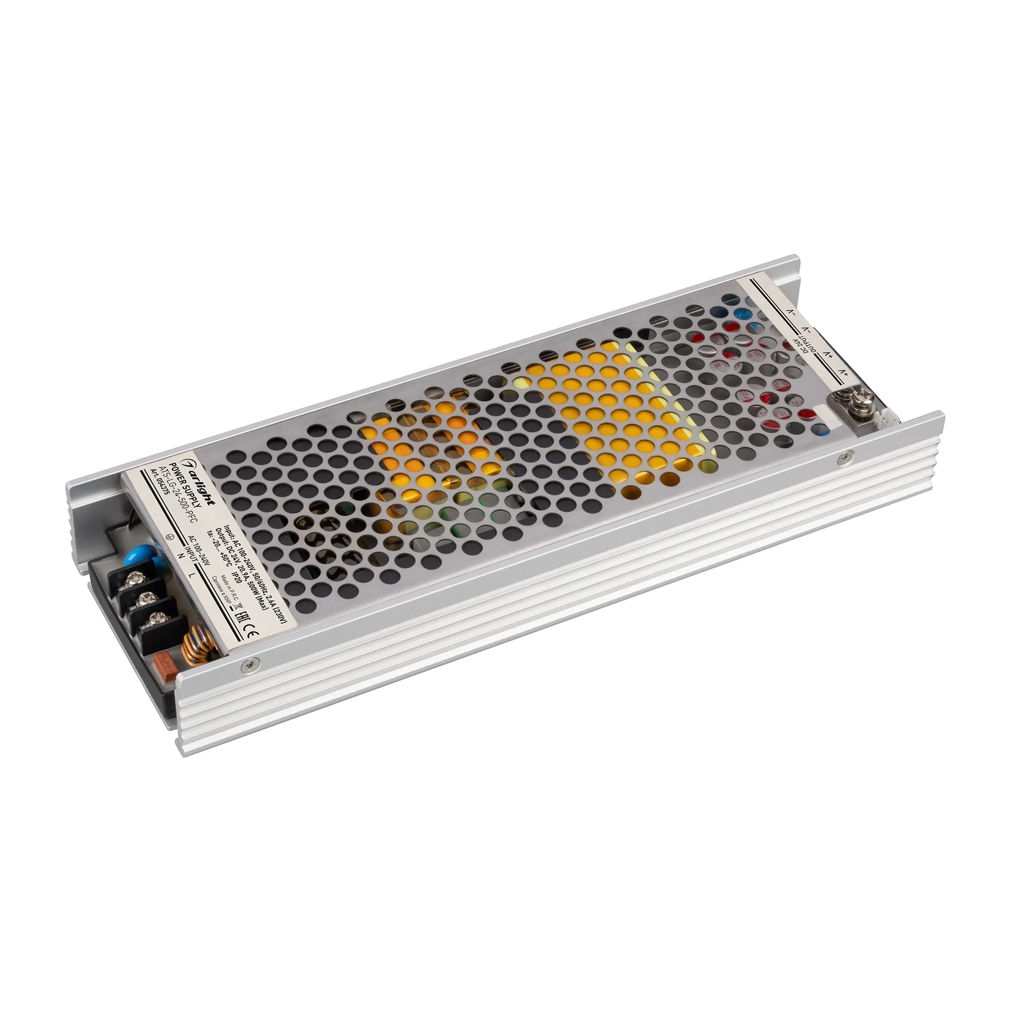 Блок питания ATS-LG-24-500-PFC (24V, 20.9A, 500W) (Arlight, IP20 Сетка, 5 лет) - изображение товара
