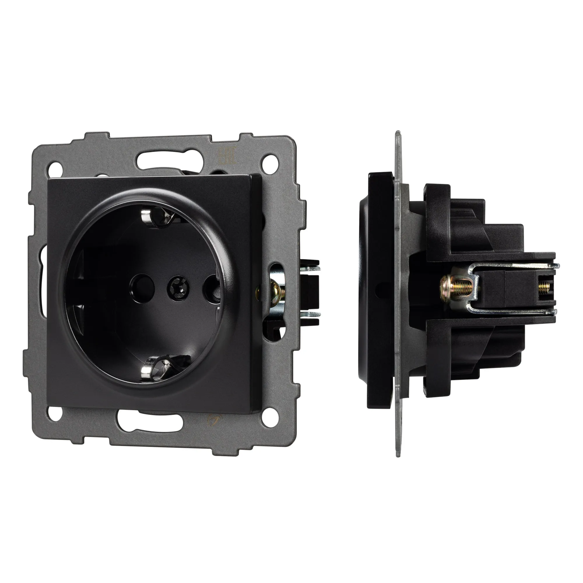 Механизм электрической розетки SCT-MEU1-PL-BK-V (250V, 16A) (Arlight, -)