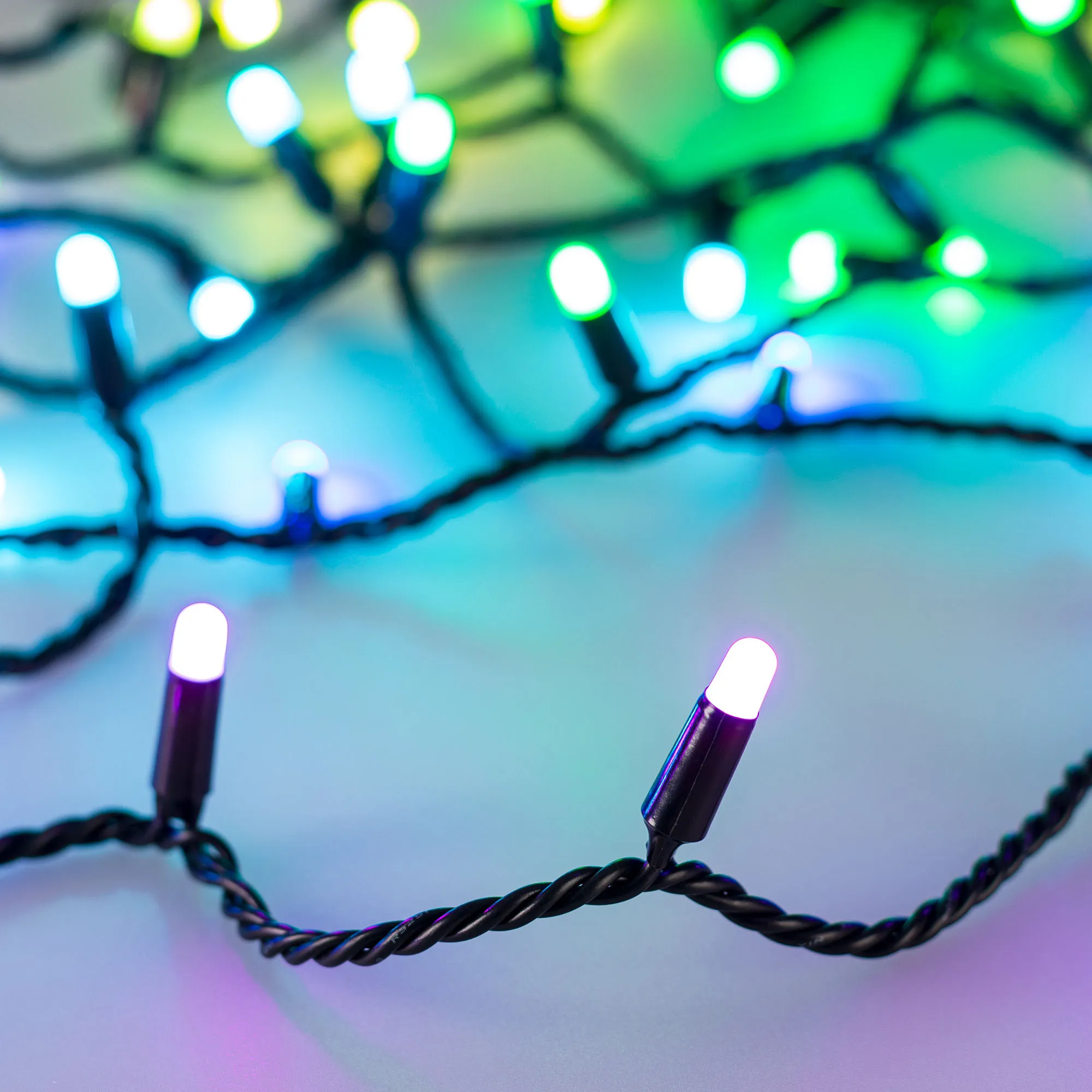 Светодиодная гирлянда ARD-STRING-CLASSIC-10000-BLACK-95LED-MILK-LIVE RGBW-DMX (24V, 10W) (Ardecoled, IP65) - изображение товара